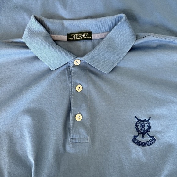 St. Andrews Links Collection Men's Golf Polo‎ Large Italy Marbas Business Casual - Picture 3 of 13